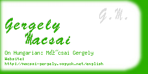 gergely macsai business card